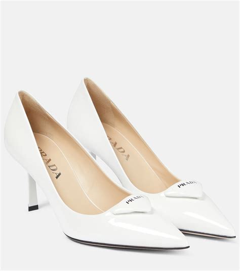 Weiss Pumps Aus Lackleder 